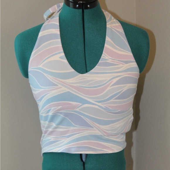 Hollister Tops - Hollister Halter Top Pastel Wave Print Stretchy Knit Tank Women’s Medium
